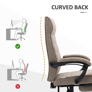 Silla de Oficina Reclinable con Altura Ajustable Reposapiés 68x67x106-114 cm