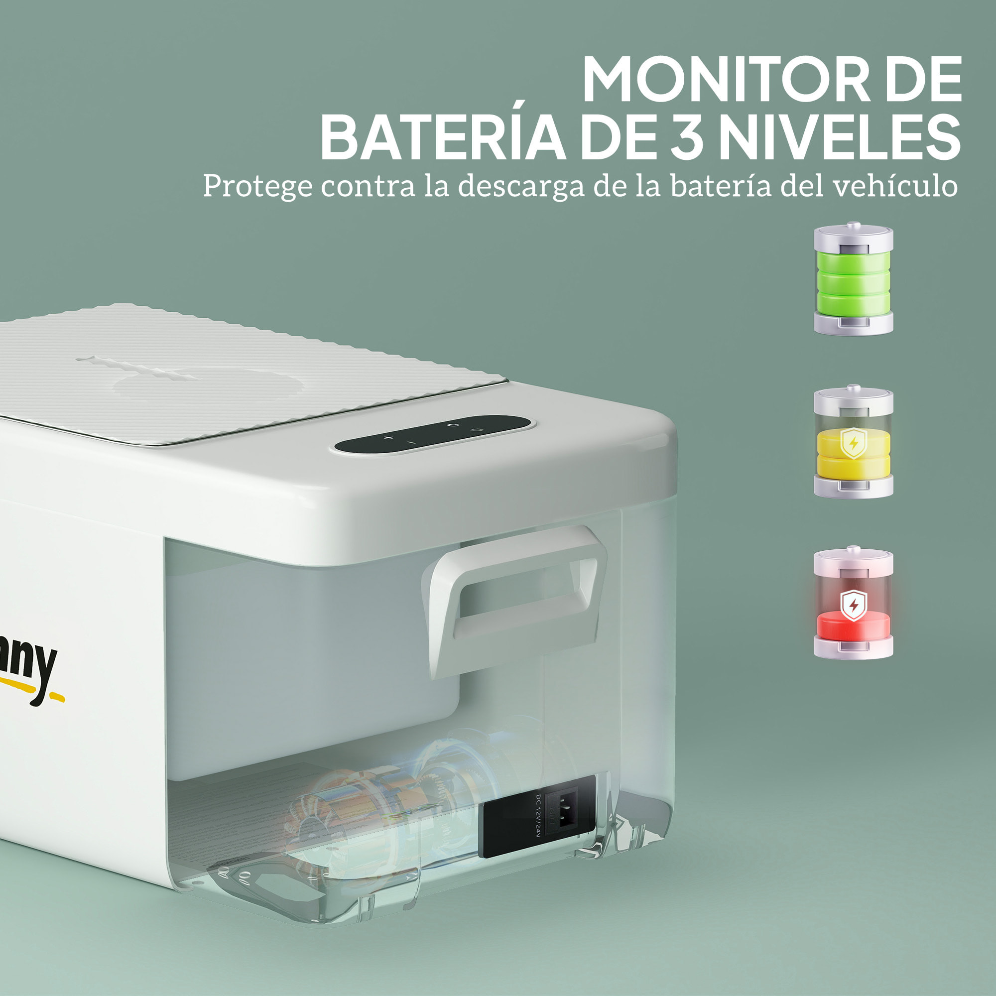 Nevera Portátil Eléctrica 16,8L Refrigerador de Coche 12/24/220V con Compresor Luz LED Pantalla Digital Modos ECO y MAX de -20℃ a +20 ℃ Puerto USB para Hogar Camping Viajes Automóvil