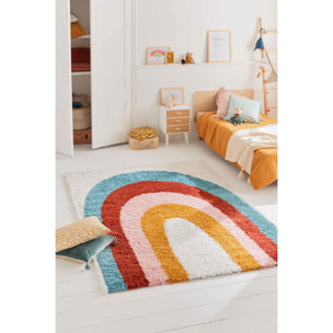 Aquarelle - tapis enfant arc en ciel multicolore