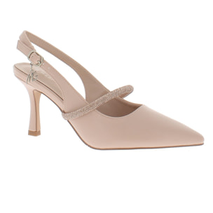 Marina Galanti Scarpe Donna Decollete Slingback Jewel Heeled 80 MG 1A132 Nude