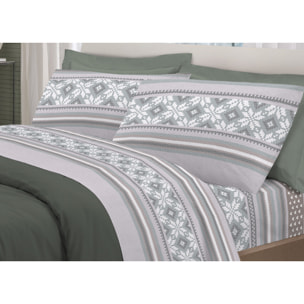 Completo Lenzuola in 100% Cotone Made In Italy Norvegia Grigio