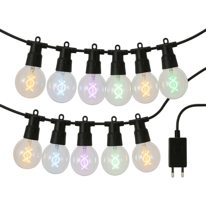 Guirnalda multicolor con luces de bola g80 - temporizador incluido 95x8x11cm