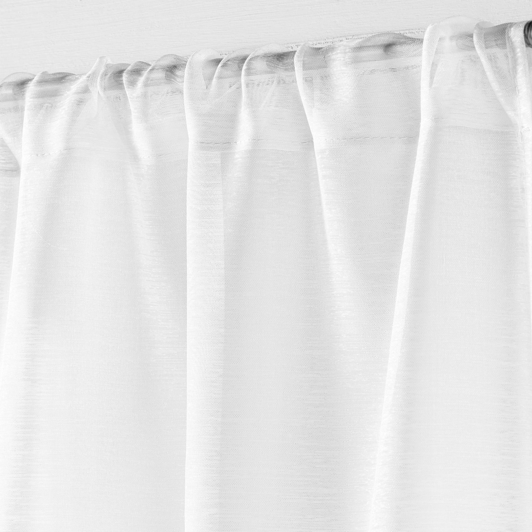 Paire de voilages sablés à passe-tringle - Blanc