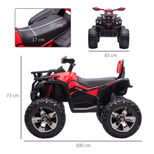 Quad Eléctrico Niños +3 Años 12V con Faros Música Suspensión Retroceso Rojo