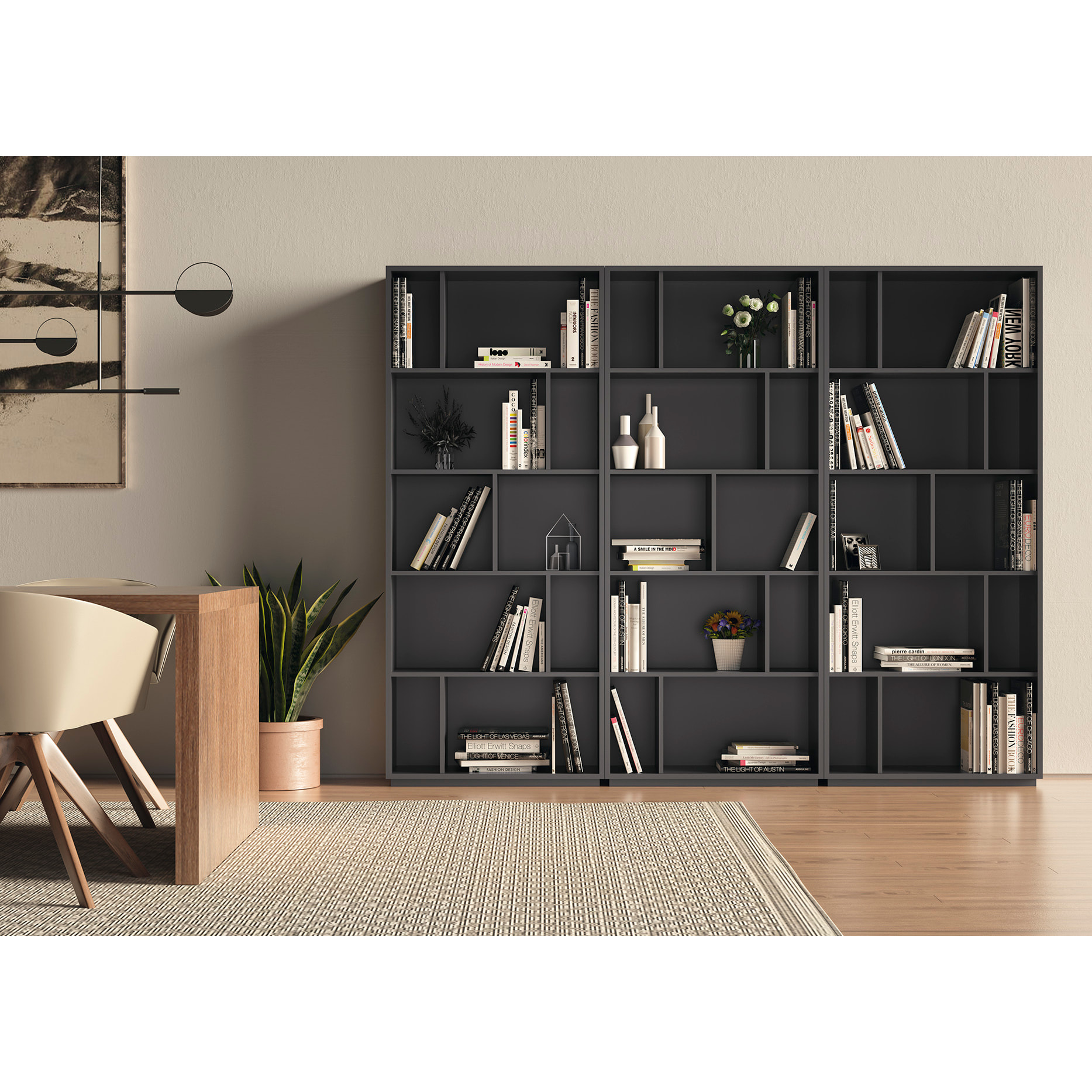 Estantería librería Nack melamina grafito 191x80x32 cm