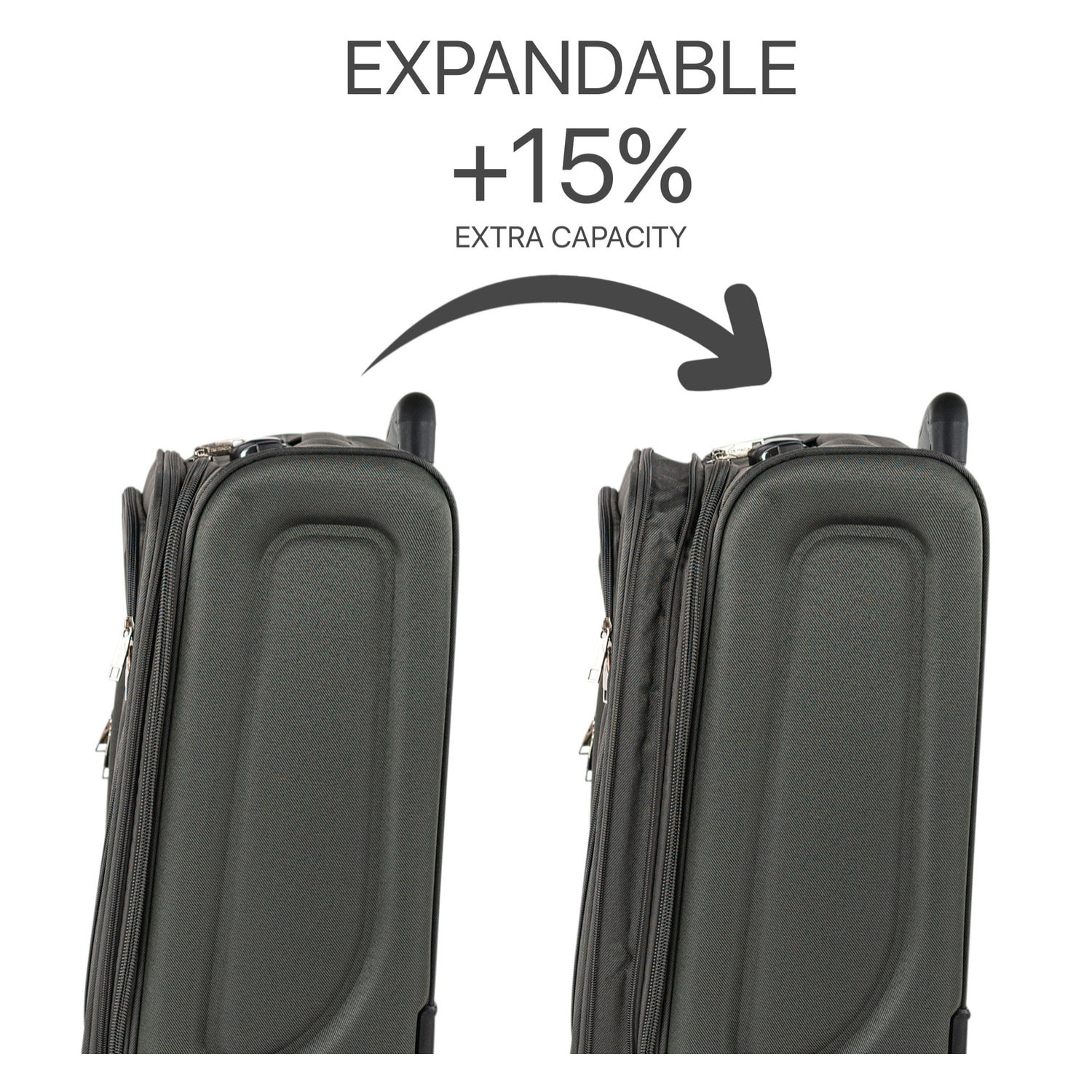 Juego De Maletas Semi-Rígidas Eva Itaca Bergamo Gris