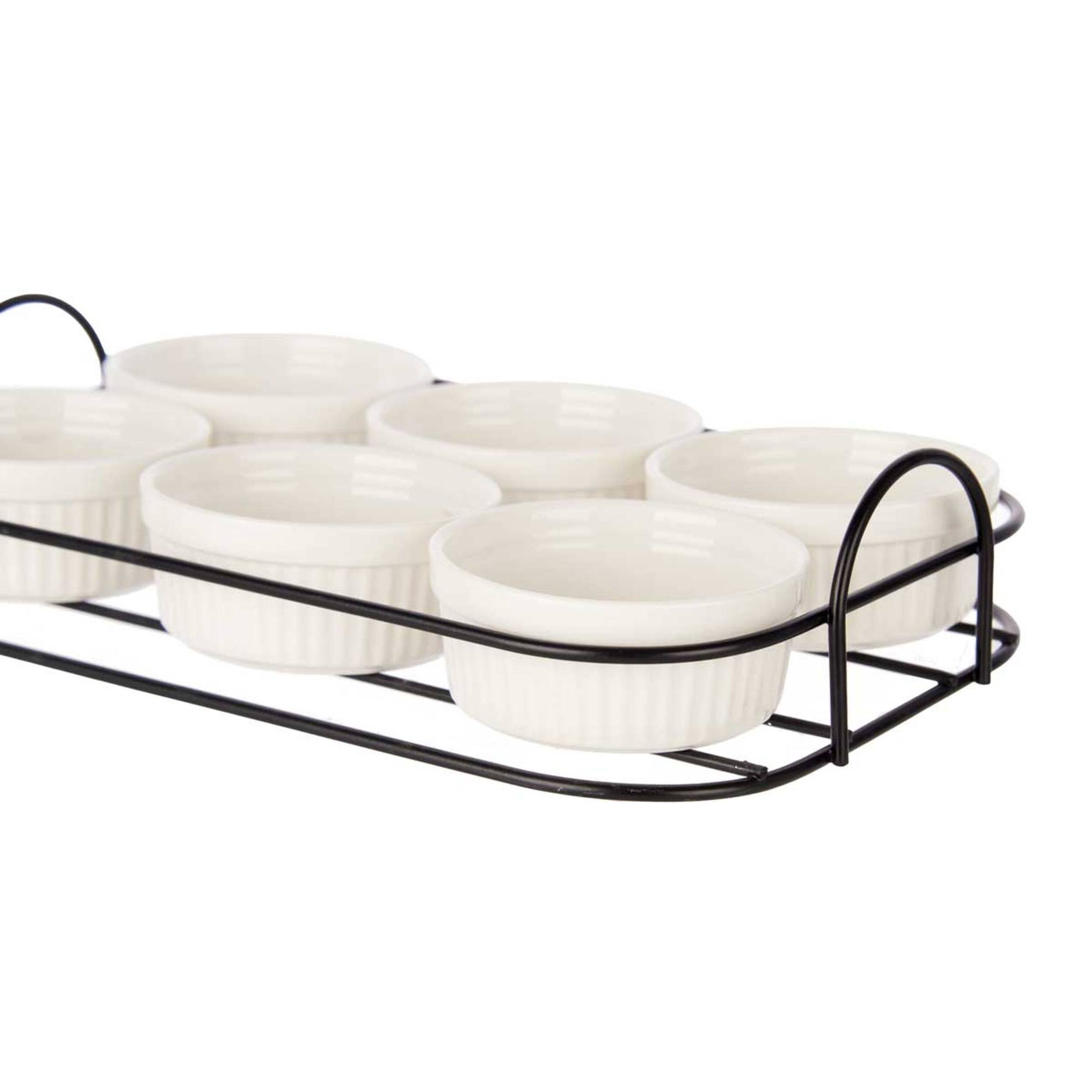 Set 6 pzs aperitivo con soporte porcelan colección vessia