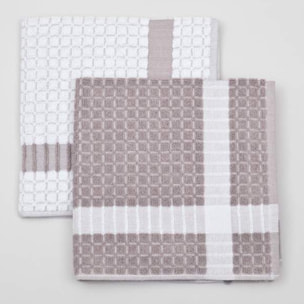 Set 2 trapos Sam color marron tostado 100% Algodón