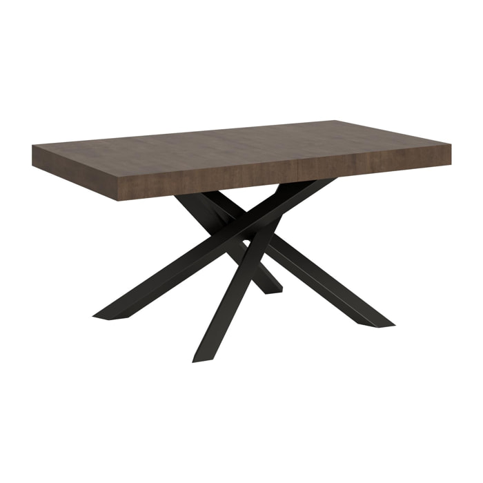 Table extensible 90x160/264 cm Volantis Noyer cadre Anthracite