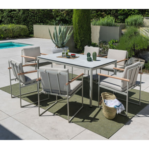 Ensemble table et chaises de jardin  - blanc - BISCAROSSE