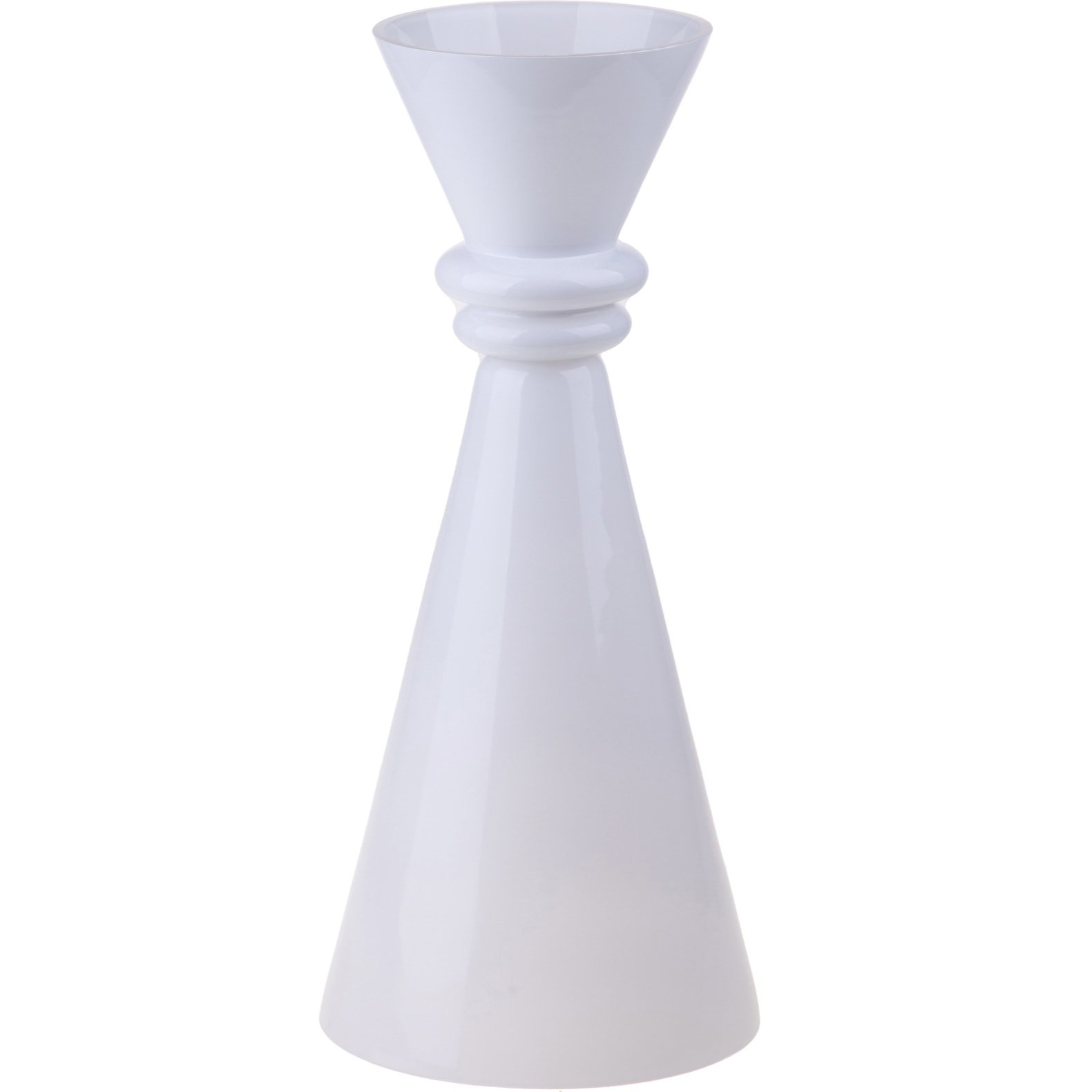 Vaso A Cono Con Piedistallo. Altezza 75 Cm - Pezzi 1 - 30X75X30cm - Colore: Bianco - Bianchi Dino - Decori Casa E Complementi