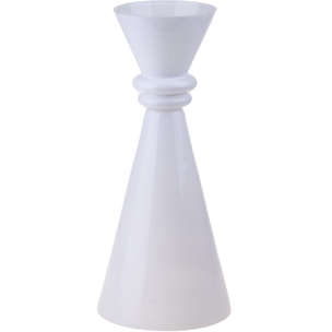 Vaso A Cono Con Piedistallo. Altezza 75 Cm - Pezzi 1 - 30X75X30cm - Colore: Bianco - Bianchi Dino - Decori Casa E Complementi