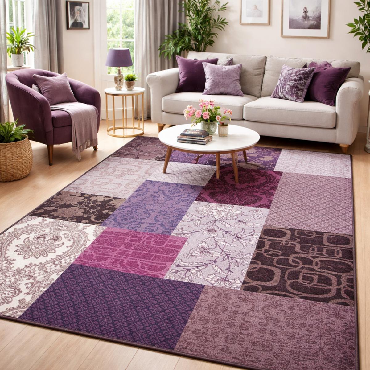 Petit tapis d'entrée motif ethnique patchwork