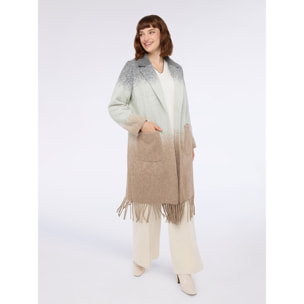 Fiorella Rubino - Cappotto in misto lana con frange - Grigio