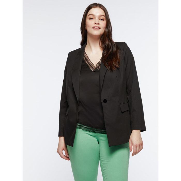 Fiorella Rubino - Blazer nero in cotone stretch - Nero