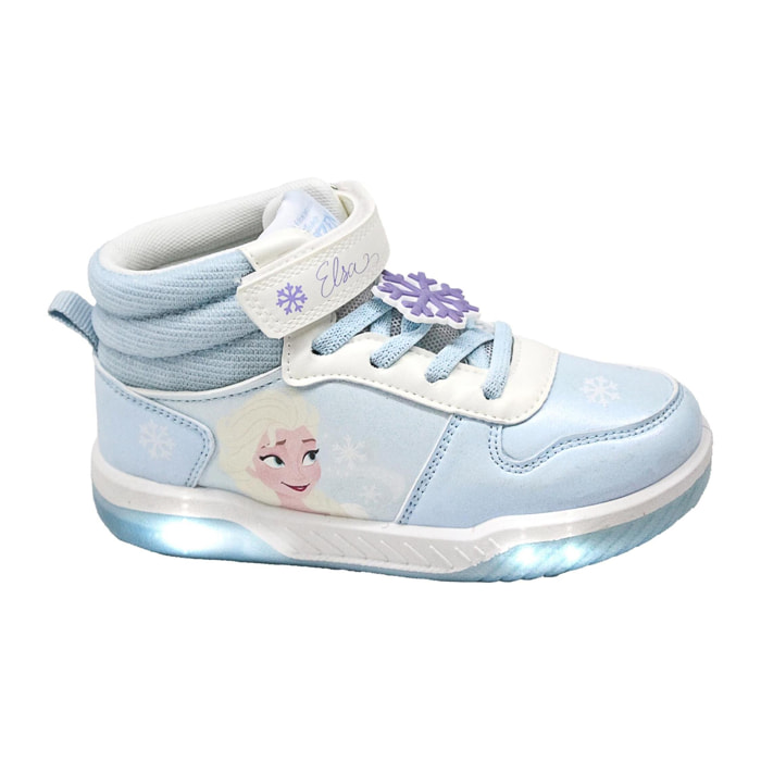 Zapatilla deportiva infantil suela ligera con luces "Frozen"