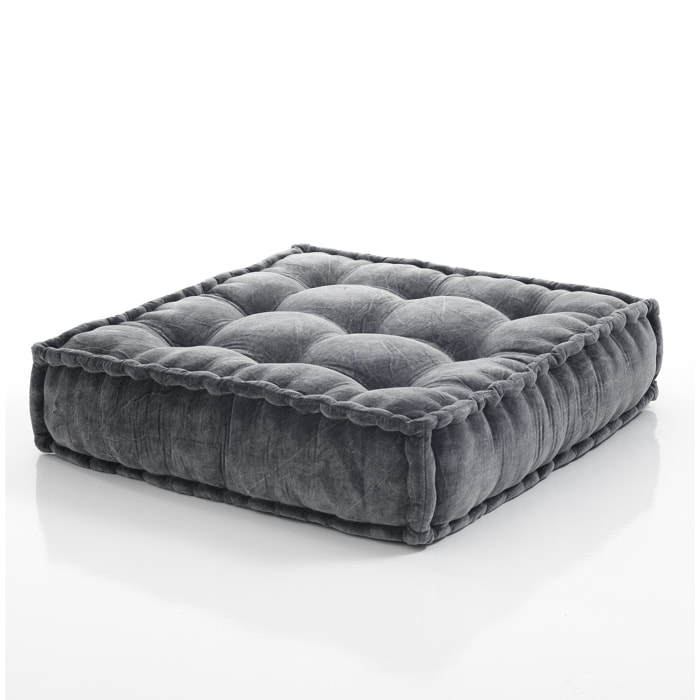 Tomasucci Pouf carré en velours YARA GRIS