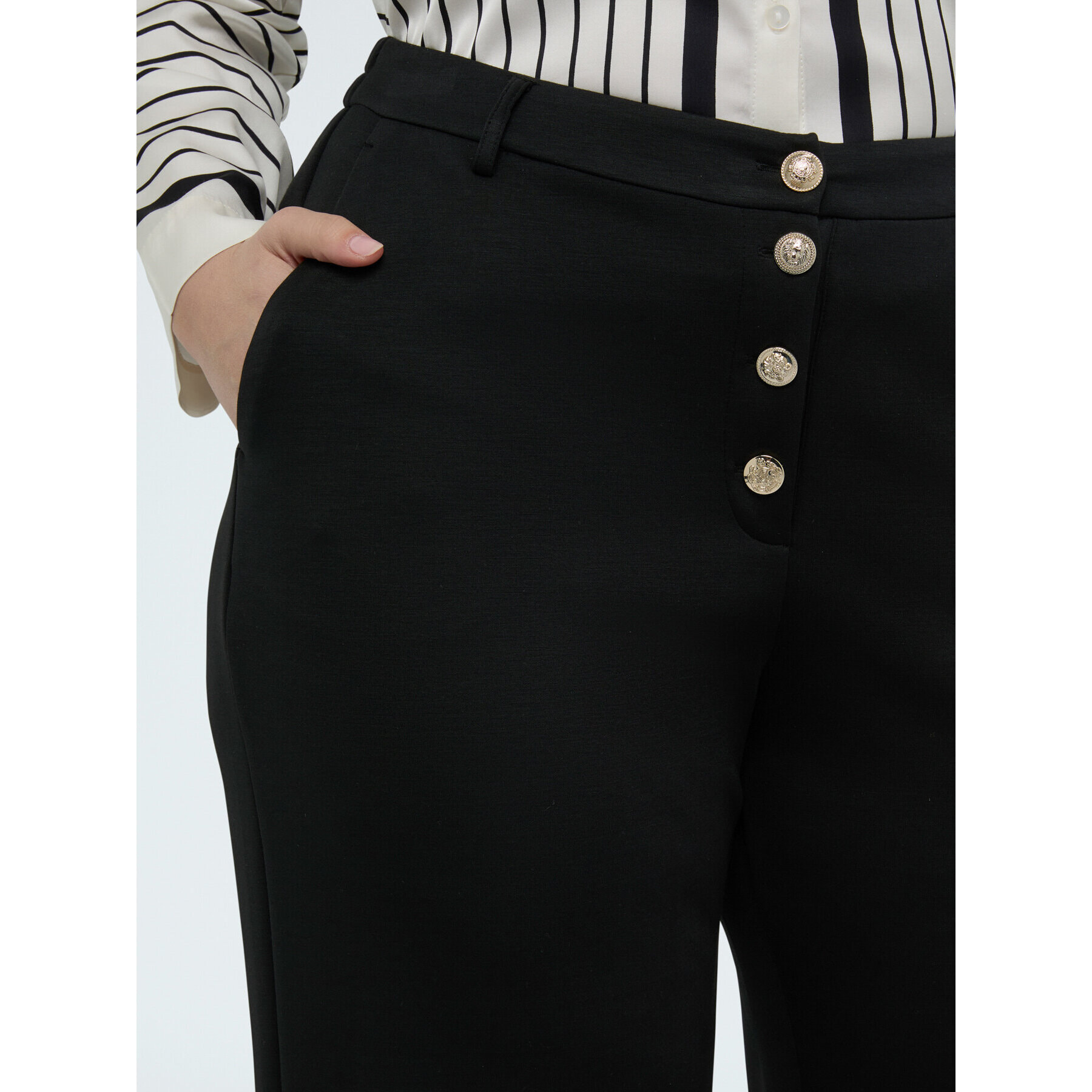 Fiorella Rubino - Pantalones Wide Leg en tejido scuba - Negro