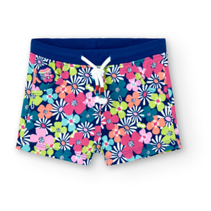 Short de felpa para niÃ±a estampado con flores, rosa, 248071