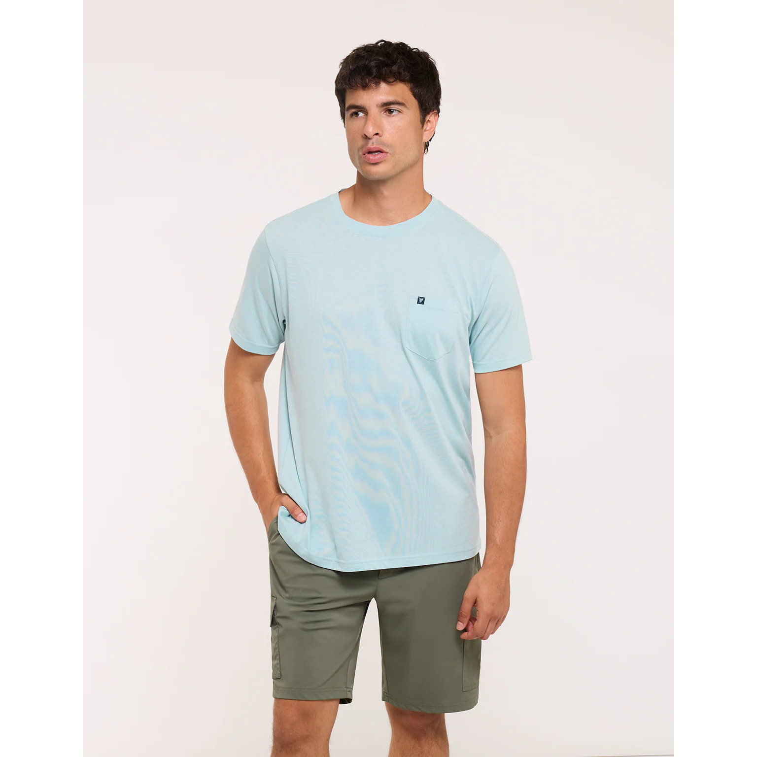 Camiseta Manga Corta Azul Celeste - Veira