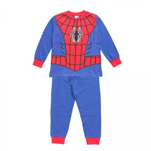 Pigiama Primaverile Costume Spiderman Bambino Azzurro Lui Marvel Azzurro