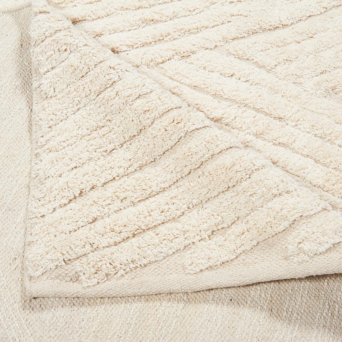 Tapis salon et chambre fait main en coton motif faux uni REFE