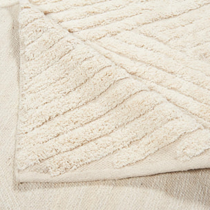 Tapis salon et chambre fait main en coton motif faux uni REFE