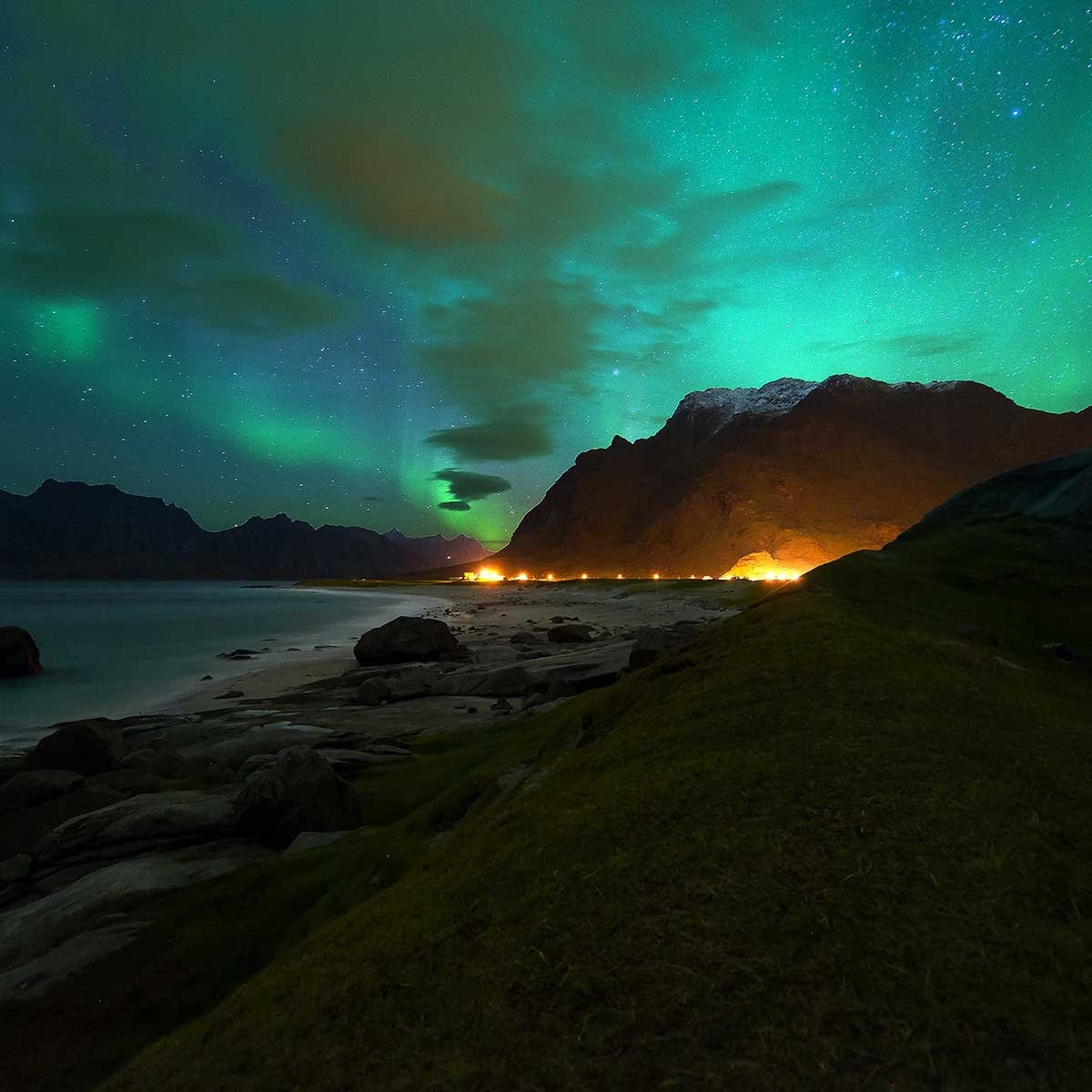 Tableau norvège aurore boréale Tableau plexiglas