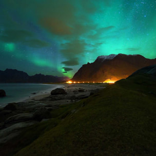 Tableau norvège aurore boréale Tableau plexiglas