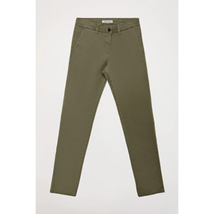 Pantaloni chino slim fit kaki con particolare Polo Club