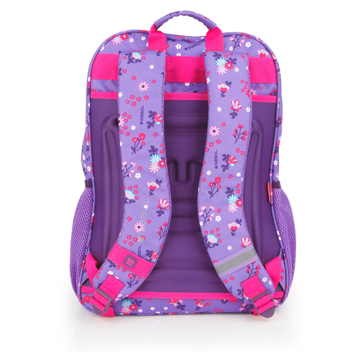 Mochila adaptable a carro Gabol VIOLET con flores y resistente al agua