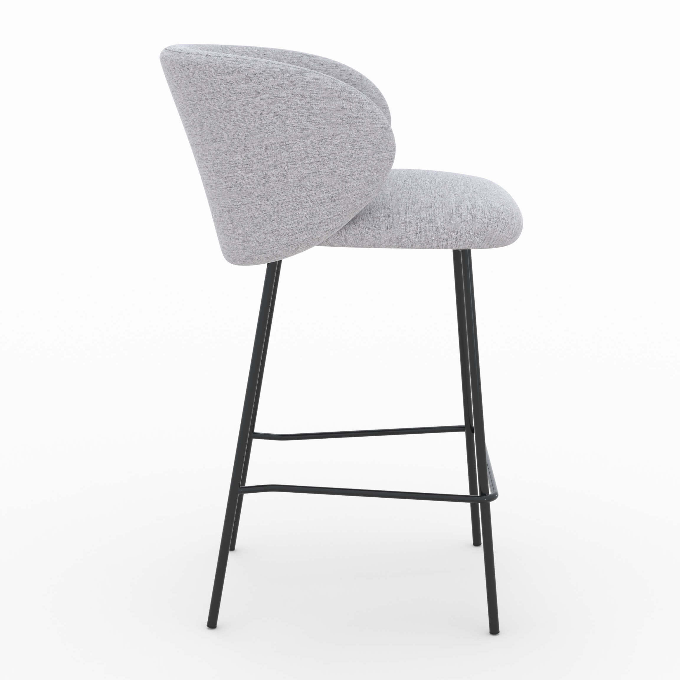 Lot de 2 chaises pour îlot central en tissu gris clair 68 cm - Victoria