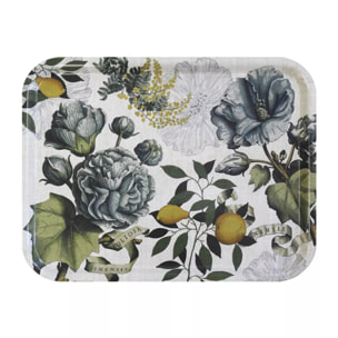 Plateau bois imprimé bleu vert Giardino naturel