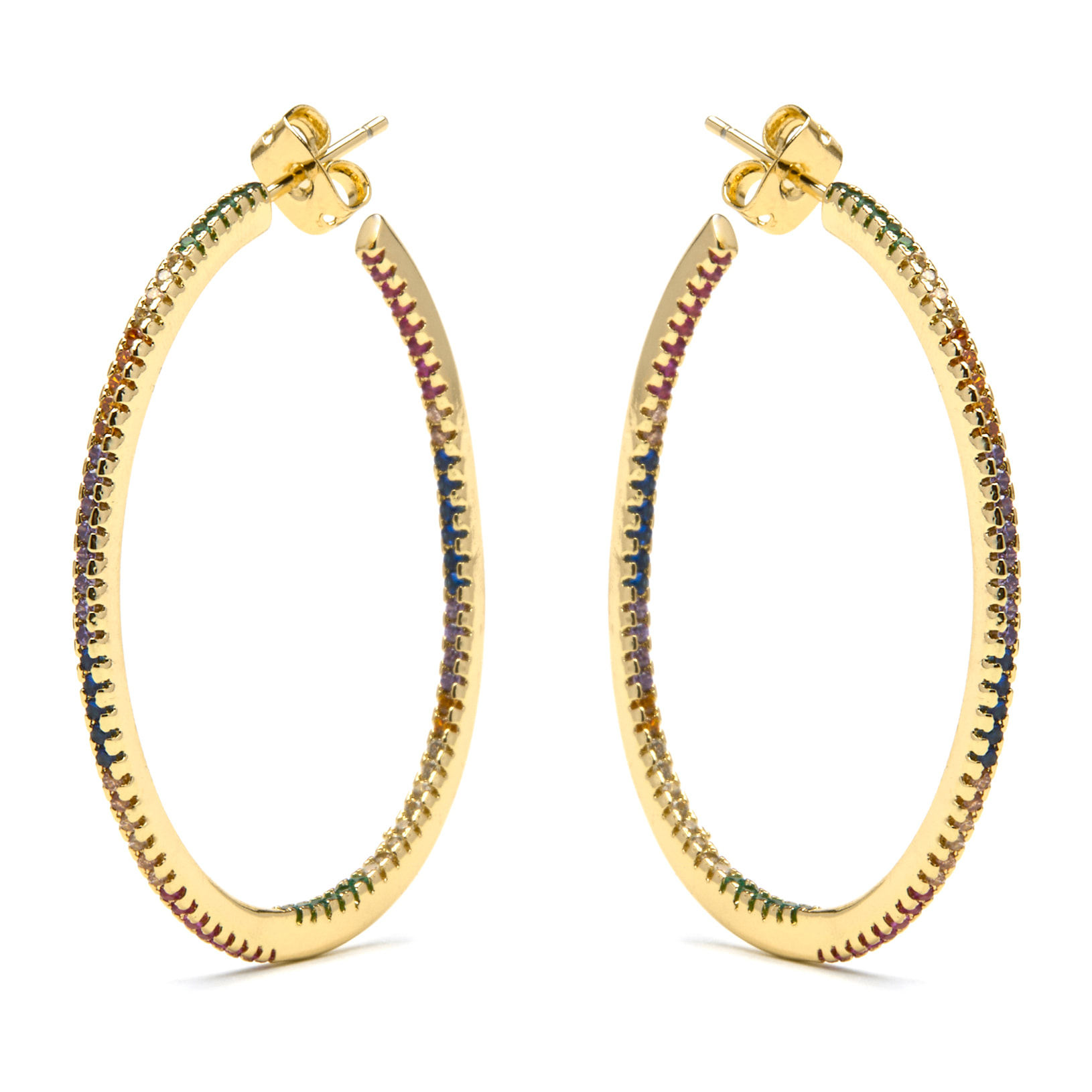Pendientes con Circonita Brillante acabado oro 18k