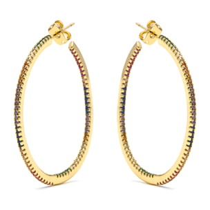 Pendientes con Circonita Brillante acabado oro 18k