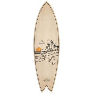 Planche de surf deco line art tropical Tableau alu Dibond