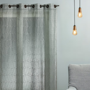 Voilage Picasso en organza brodé - Gris clair