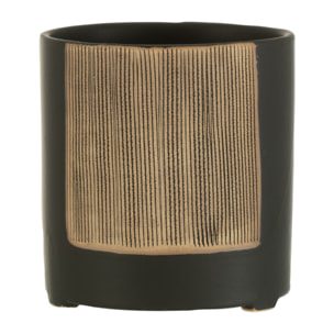 J-Line cache-pot Maria Rond - céramique - noir - large - Ø 14.5 cm