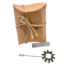 Broche Alfiler Opal Noir con Cristales Sw en plata 10µ