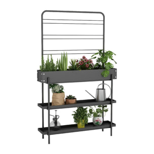 Fioriera Paganella, Complemento d'arredo, Articolo decorativo, Accessorio d'arredo, 96x24 h155 cm, Ardesia