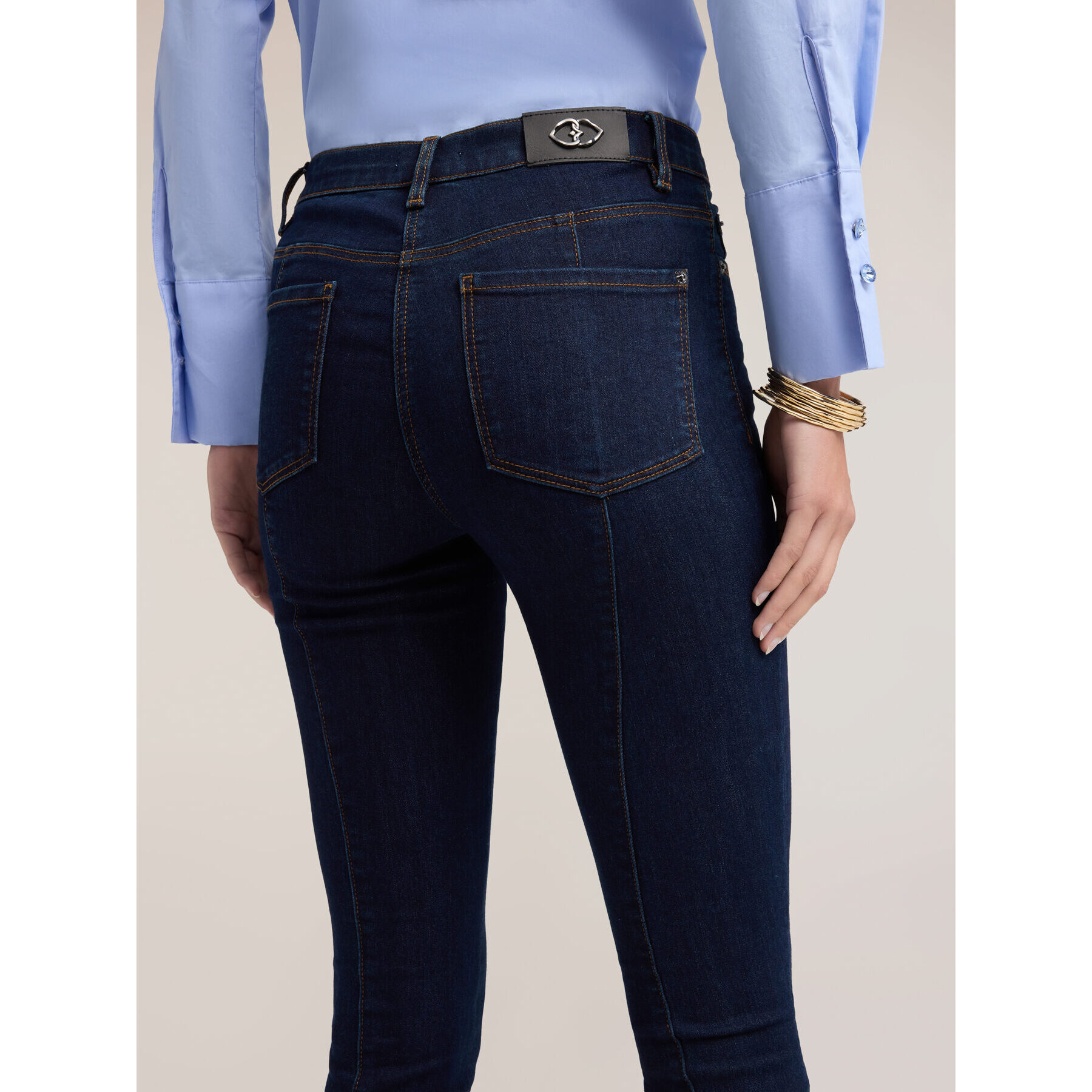 Motivi - Jeans skinny con spacco sul fondo gamba - Blu