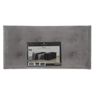 Pouf pliant double "Lysandre" effet velours gris ardoise