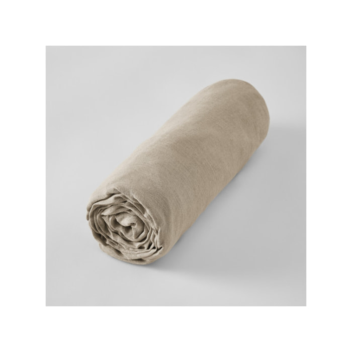 Drap Housse 140 x 190 cm en Lin Lavé - SOLINE