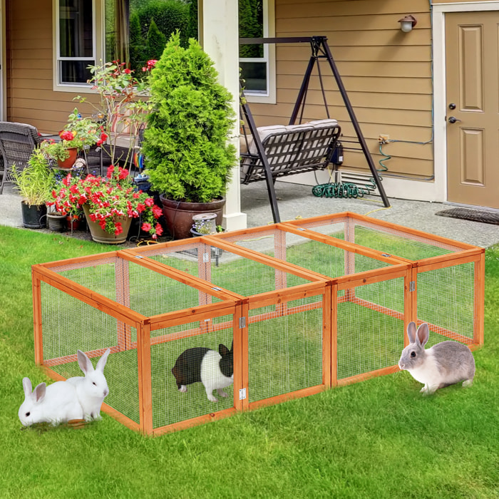 Clapier cage à lapins extérieur intérieur 2 portes supérieures 181L x 100l x 48H cm bois massif pin