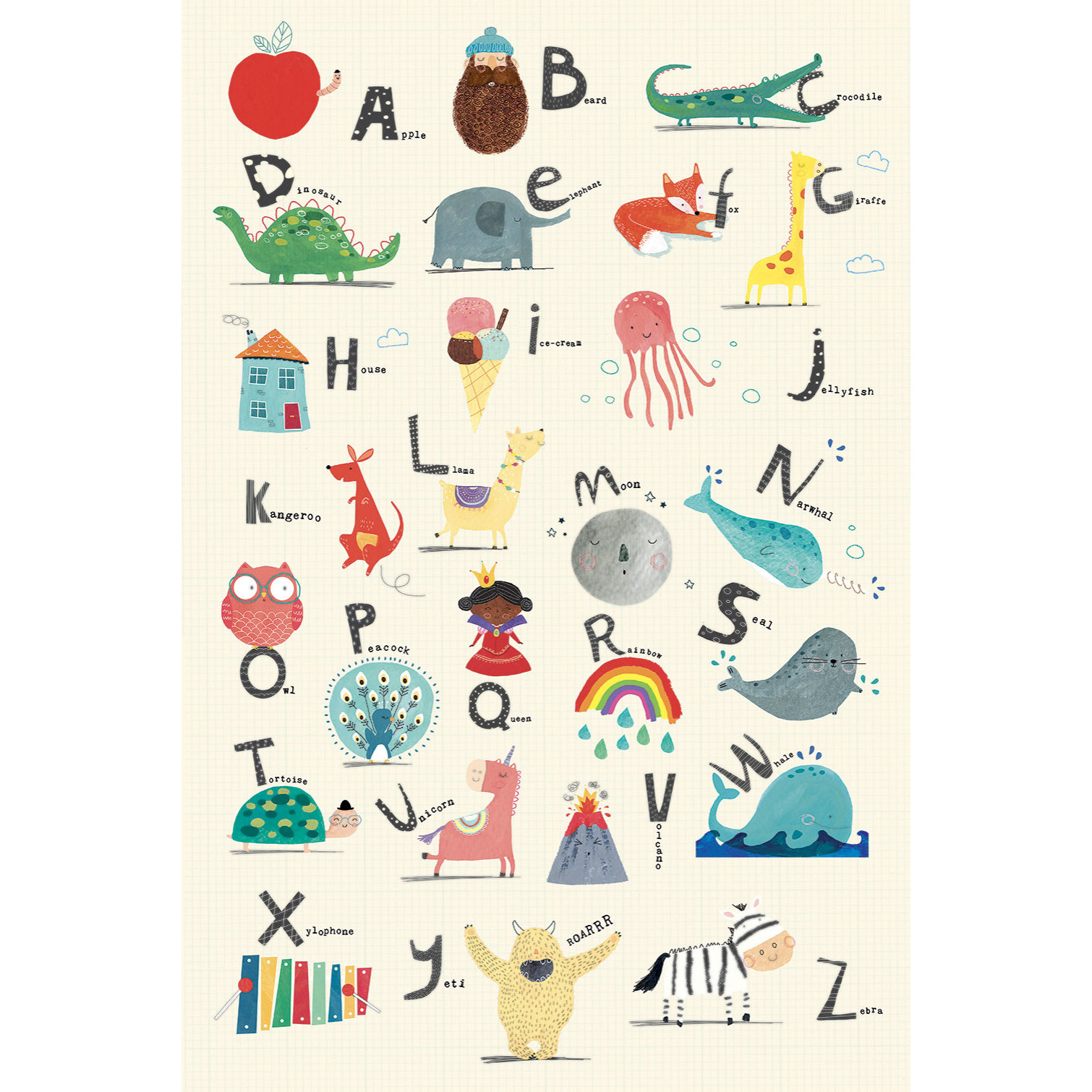 Tableau enfant alphabet enfant  Toile imprimée