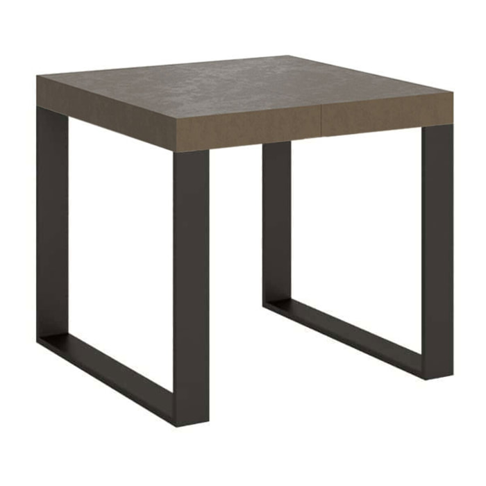 Tavolo allungabile 90x90/246 cm Tecno tortora gambe antracite