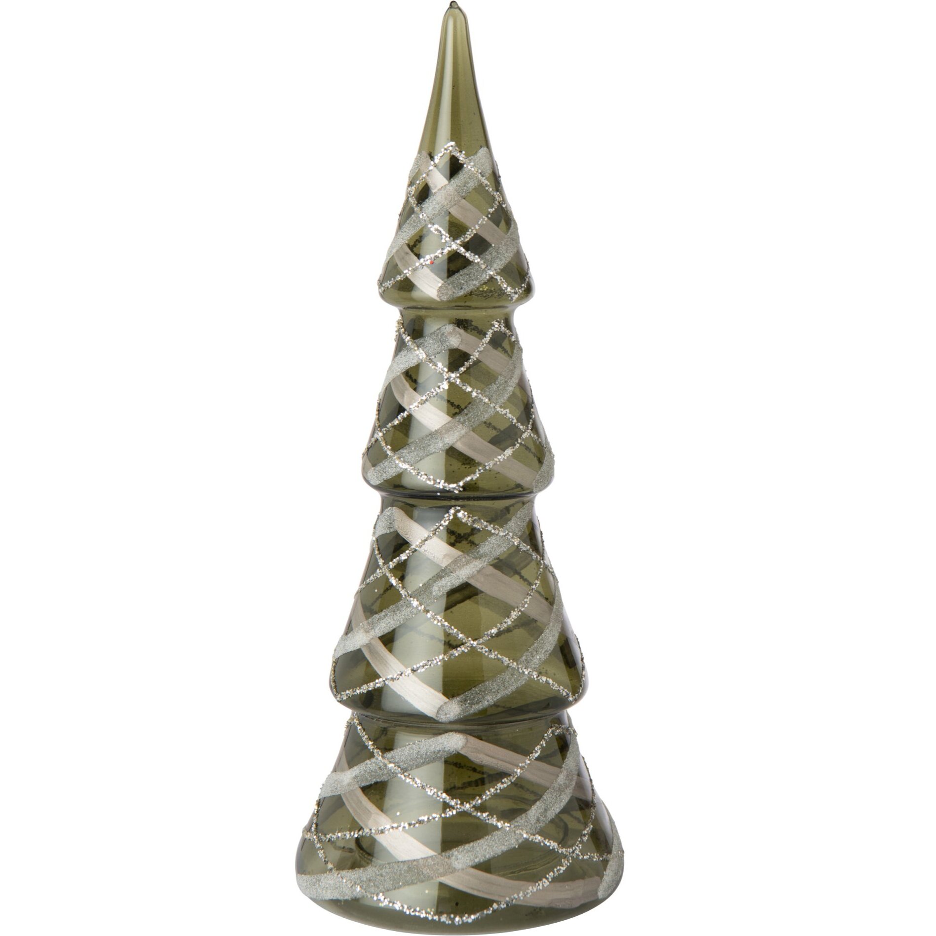 J-Line Arbre carreaux - verre - vert foncé/doré - small