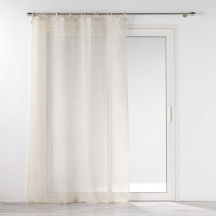 Voilage à nouettes  - Effet lin tissé - Beige