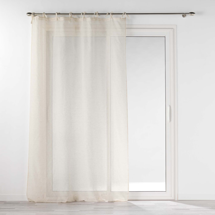 Voilage à nouettes  - Effet lin tissé - Beige