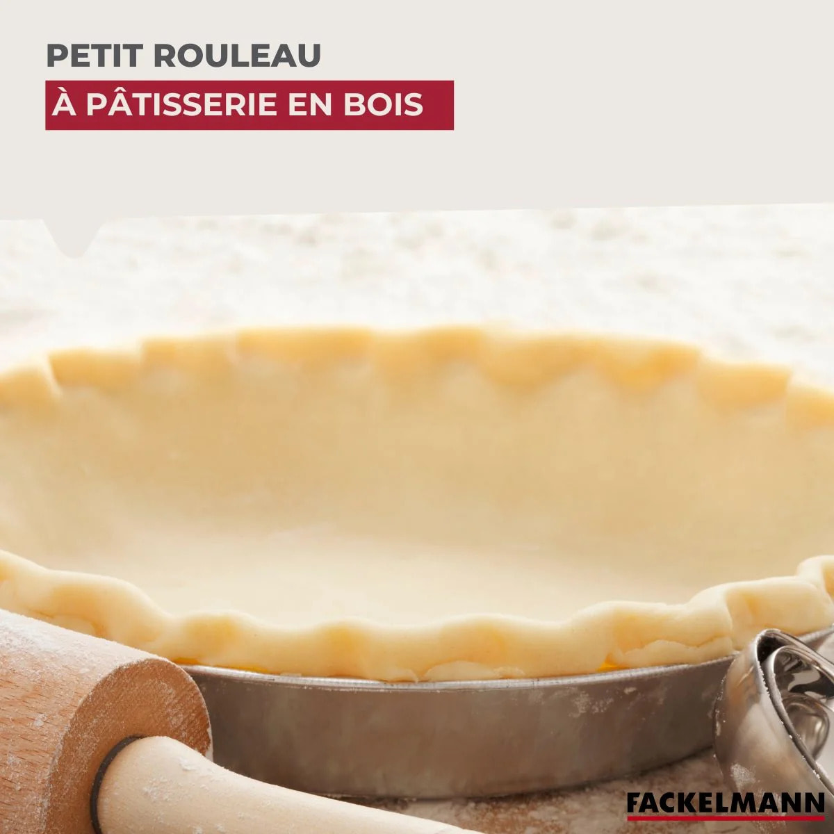Ensemble de 2 Petits rouleaux à pâtisserie en bois 23,5 cm Fackelmann Wood Edition